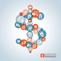 Dollar Sign Business Icon Layout