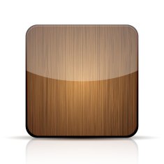 Vector wooden app icon on white background Eps 10 N5