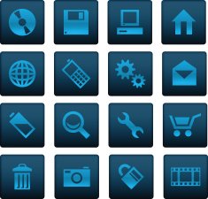 Dark aqua icons