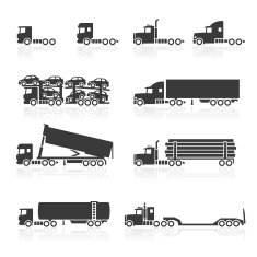 Trucks and Semi-Trailer Icons
