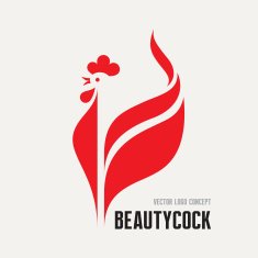 Beauty cock - rooster vector logo concept