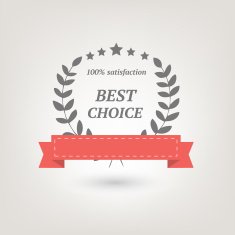 Vector sign with red ribbon "Best choice" N2