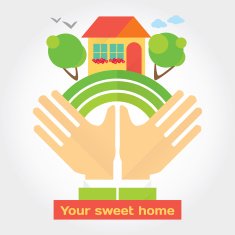 Buying a house of your dream modern flat illustration
