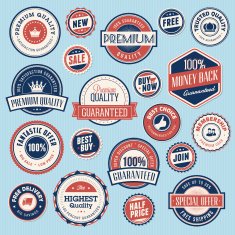 Set of vintage labels and stickers for sale