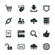 Internet and web Silhouette Icons