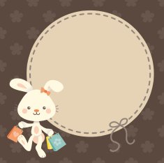 Cute kawaii Easter bunny shopping label