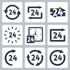 Vector '24 hours' icons set