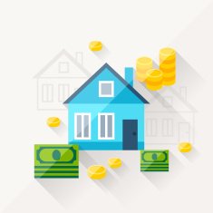 Illustration concept of mortgage in flat design style N2
