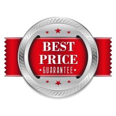 Red best price button with ribbon N2