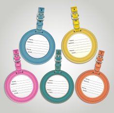 Leather luggage tags labels template