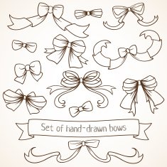 Set of hand drawn bows N3