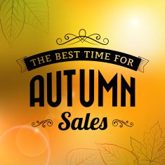 autumn sales vintage vector typography poster