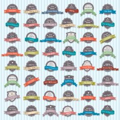 Big vector set of Premium Quality labels