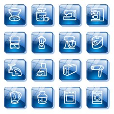 Home appliances Blue glass buttons series