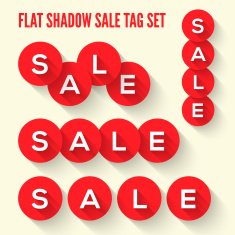 Modern flat sale tags set