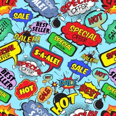 Comic bubbles seamless sale