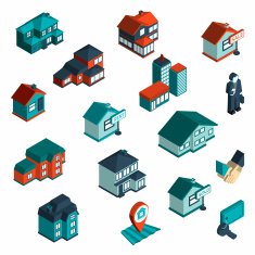 Real Estate Icon Isometric N2