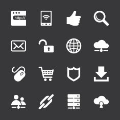 Internet and web Icons Set 2 - White Series