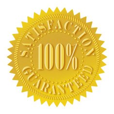 Satisfaction guaranteed seal isolated on white