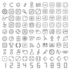 One hundred vector line icons set N5