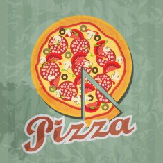 retro pizza background Vector illustration