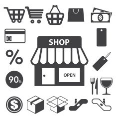 shopping icons set N61