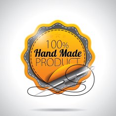 Hand Made Product Labels Illustration with shiny styled design