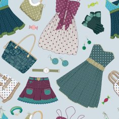 Background with women's dresses and accessories N2