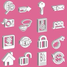3d white Internet and Computing Icons