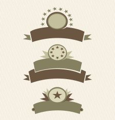 Set of vintage retro labels stamps ribbons