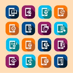 mobile long shadow icons