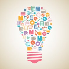 Internet shopping creative light bulb