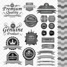 Luxury label set black & white