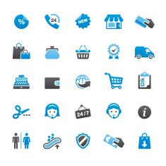 Retail and Shopping icons set