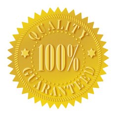 Quality 100 percent guaranteed seal isolated on white