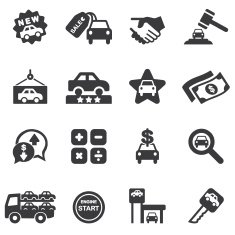 Car Dealership Silhouette icons