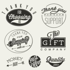 Retro vintage style typographic titles and symbols