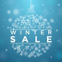 Winter sale in form a ball of snowflakes
