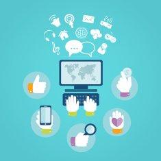 Flat design concept of computer and internet services N2