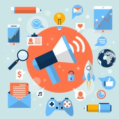 Flat design digital marketing concept N7