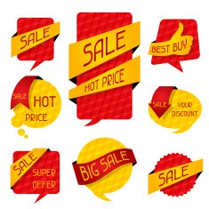 Sale speech bubbles and banners