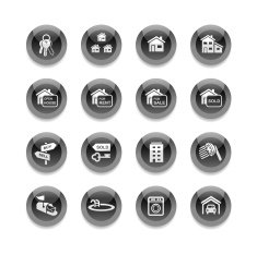 Black Round Icons - Real Estate