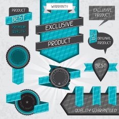 Set of premium quality labels and stickers