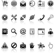 internet icon set II black reflection N2