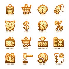 Commerce web icons Brown series
