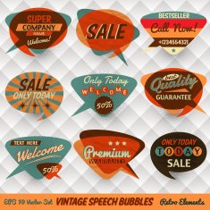 Vintage Style Speech Bubble Cards