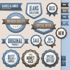 Set of vector badges and labels N2