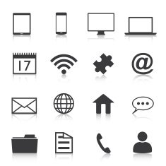 Set of outline web icons
