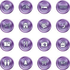 Tourist locations icon set N7