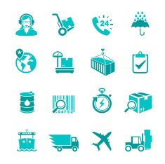 Turquoise Delivery Icon Set